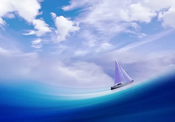 Effectuation: Segelboot auf bewegter See